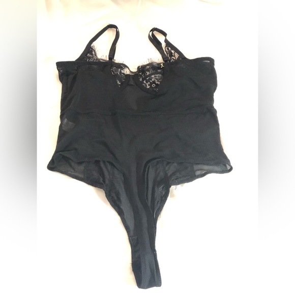 💚 Vintage Blāshe Intimates large lace bodysuit Black - Picture 4 of 7